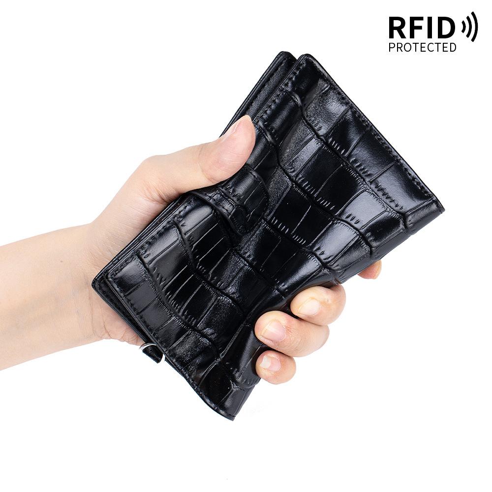 Дорожная сумка для паспорта из кожи с тиснением под крокодила, блокирующая RFID, Унисекс кошелек для паспорта с отделениями для карт, карманом для наличных и застежкой на кнопку
