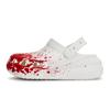 Crush Clog 811 Manufacture Investigation Scene Fluid Ink Splash Gift Box Hole Shoes Same for Unisex White Red