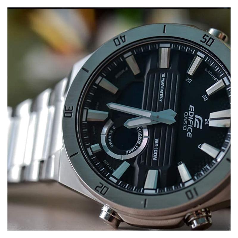 Casio CASIOEDIFICE серия 100 метров водонепроницаемость кварцевый механизм стальной ремешок японские и корейские часы мужские часы черный циферблат ERA-110D-1A