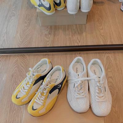 Увеличение высоты на 4 см~ сетчатые спортивные туфли Forrest Gump осенняя вставка контрастного цвета универсальные папины кроссовки на шнуровке немецкие тренировочные повседневные туфли женские