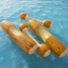 Wood Grain Pattern Outdoor Water Toys for Adults PVC Water Toys Pool Battle Stick Retro Floating Mat 137x35cm
