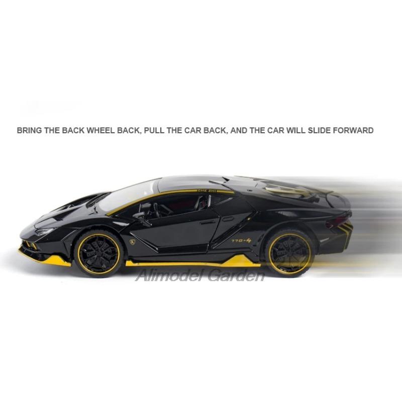 1/24 Lamborghini In League Car Sportive Diecast Sound Model & Light Pull Back Car Toy for Children's Hot Wheel LP770