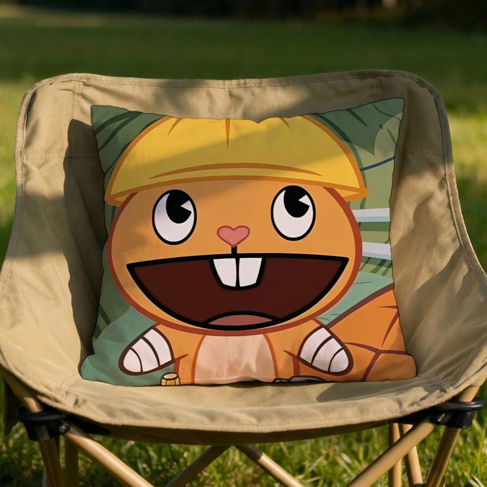 Nutty Happy Tree Friends Cushion Cover Soft Reversible Durable Pillow Cover MultiScene Use for Home Car Daily Comfort