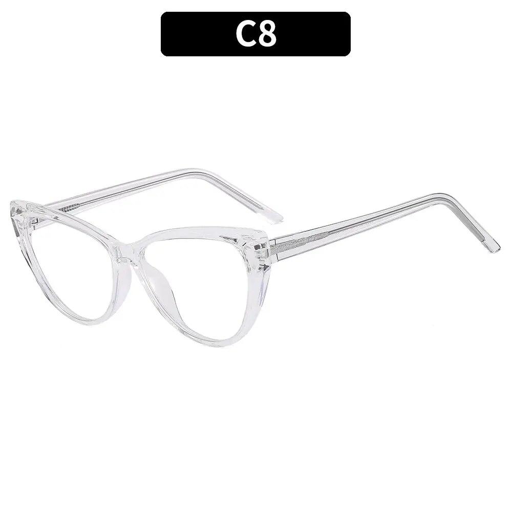 Fashion Fake Cat Eye Blue Light Eyeglasses Ultralight TR90 Frame Eyewear for Women Computer Glasses Anti Glare & UV Glasses