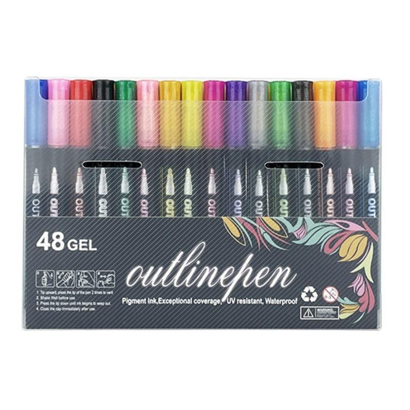 Marker Pen for Smooth Flow Glitter Gel Pen For Drawing Writing On Multiple Surfaces Fade Resistant Art Tools