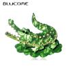 Acrylic Cute Crocodile Brooches Pins for Women Vivid Animal Brooch Acetate Fiber Halloween Christmas Party Jewelry