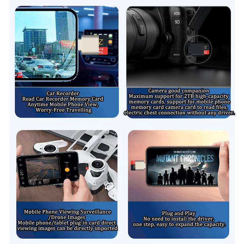 Кардридер Type C для SD Micro TF адаптер для iPhone 15 16 Аксессуары для ноутбуков OTG