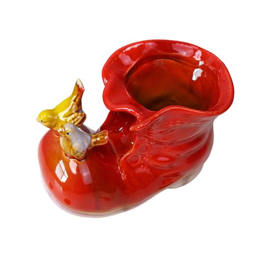 Ceramic Bird Boot Planter Pot Pen Holder Colorful Shoes Flowerpot Succulents Herb Plants Container Home Balcony Garden Decoration