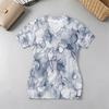 V-Neck Bodycon Dress | Minimal Floral Short Sleeve, Soft Fabric, Casual Elegant for Daily, Vacation & Gatherings