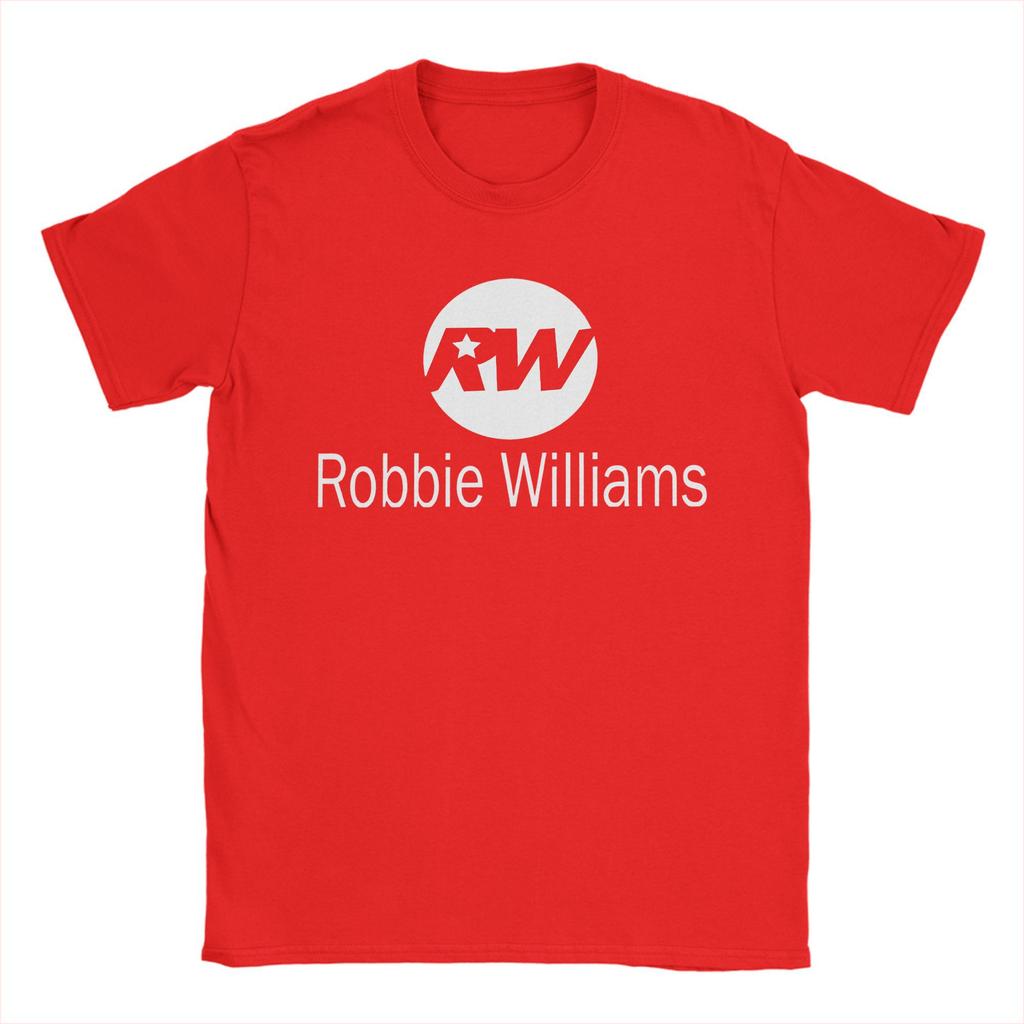 Винтажная футболка Robbie Williams Live 2025 Concert T-Shirt Men O Neck Pure Cotton T Shirt RW Singer Short Sleeve Tee Gift Merchandise