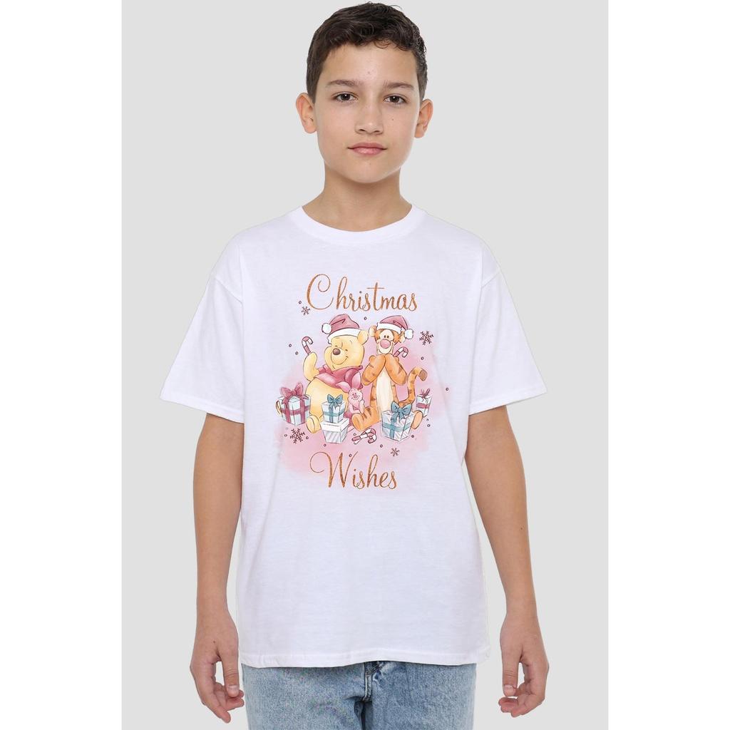 Winnie the Pooh Childrens/Kids Christmas Wishes Pooh Tigger Piglet T-Shirt