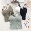 Yousheng Women Vest Seamless Padded Slim Fit Solid Color Backless Elastic Summer Camis Tank Top Lady Bottoming Inner Outer Wear Bra Top