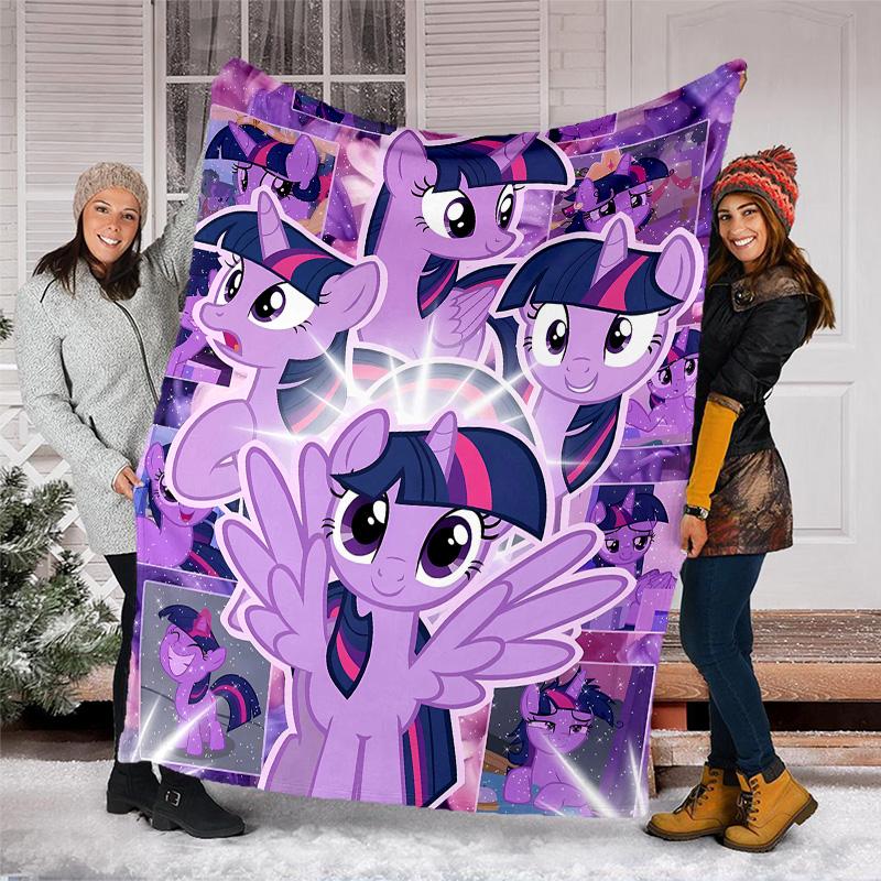 1pc My Little Pony5 Theme Blanket - Digital Print, Polyester, Cozy for All Seasons, Perfect for Outdoor, Camping, and Travel