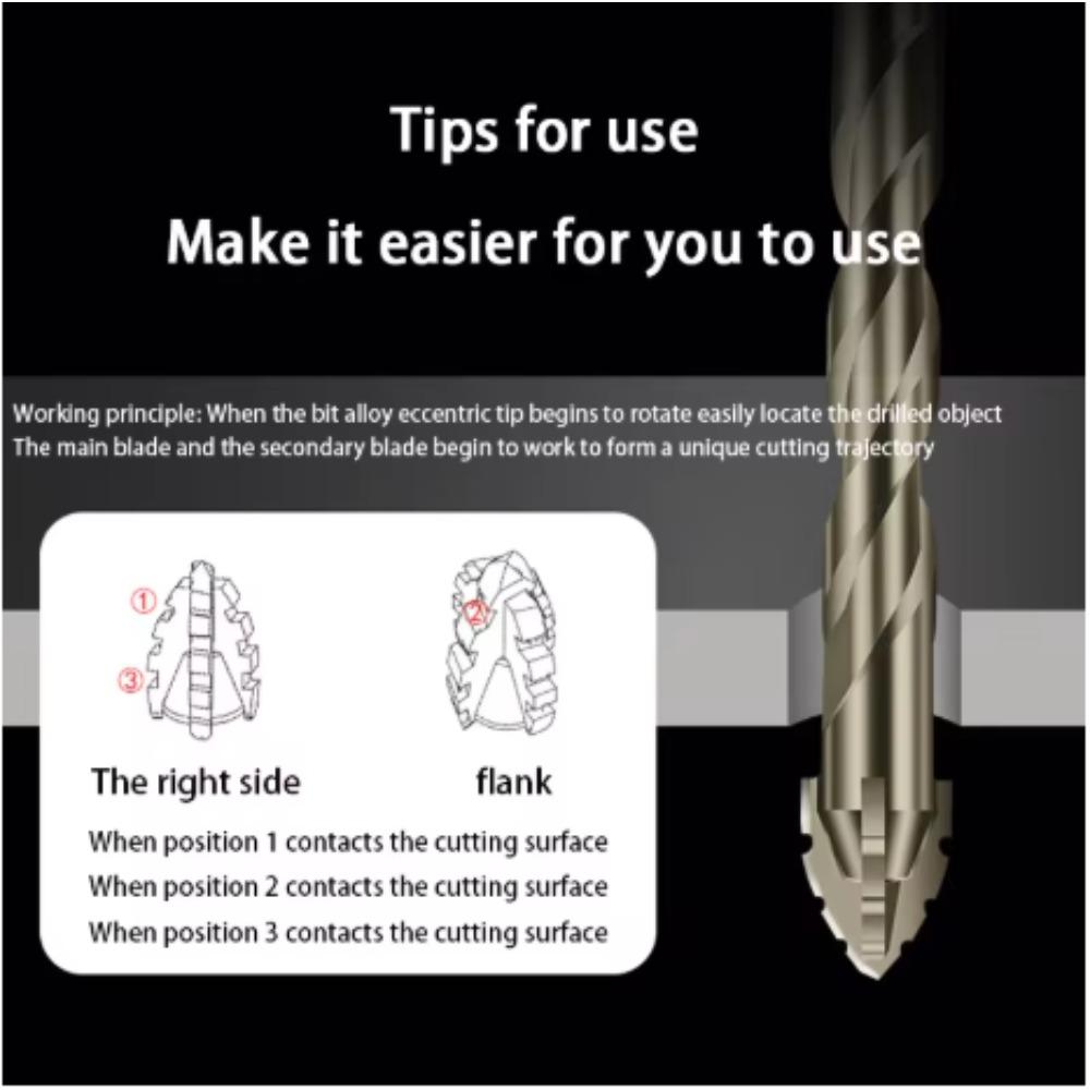 4-лезвийное эксцентриковое сверло с зубьями пилы для дерева/металла/бетона, быстрорежущая сталь, термостойкое, профессиональная оснастка для вращающегося инструмента