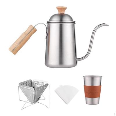 Кофейник из нержавеющей стали с изогнутым носиком, капельный чайник с длинным чайным сервизом