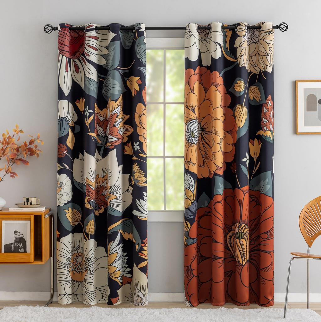 Затемняющие шторы на окна Mid Century Boho Термоизоляционные шторы для спальни, кухни, гостиной, шторы с высокой степенью затемнения