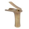 Bathroom Sink Faucet Antique Single Span Brass Waterfall Under Counter Basin Mixer Tap for Cold and