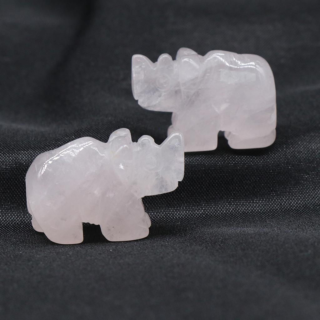 1 шт. статуя носорога натуральные камни розовый кварц резные фигурки животных целебные кристаллы декор комнаты драгоценный камень ремесло брелок