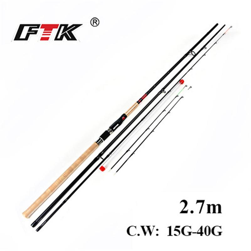 FTK Вращающаяся удочка 99% Высокоуглеродистая сверхтвердая удочка 2 секции Бесплатная удочка 2 запасных наконечника удочки