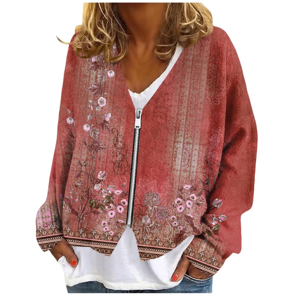 Womens Zip Up Sweaters Sweatshirts Long Sleeve Oversized Jackets Soft Casual Loose Tunic Tops