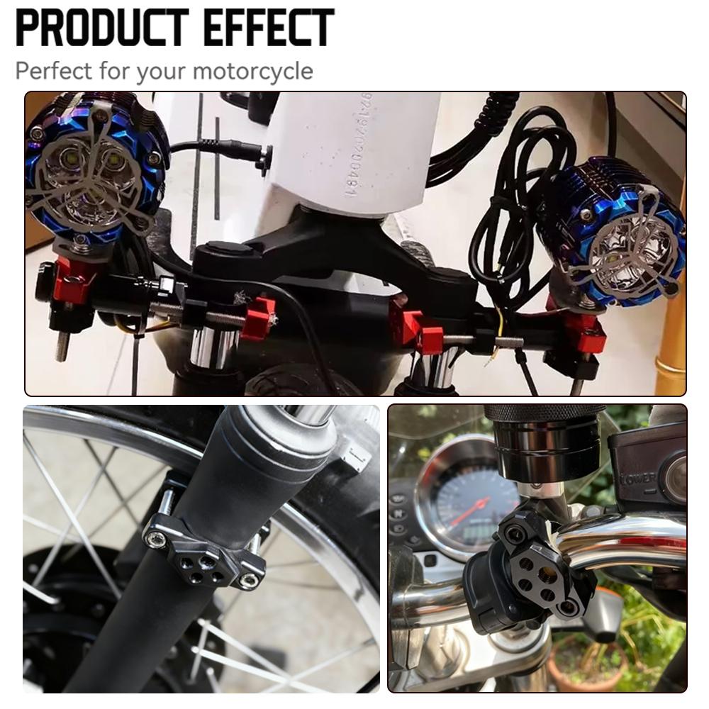 Зажим для руля мотоцикла Крепежный кронштейн-бампер Для держателя прожектора Фары Противотуманной фары Аксессуары для модификации мотоцикла