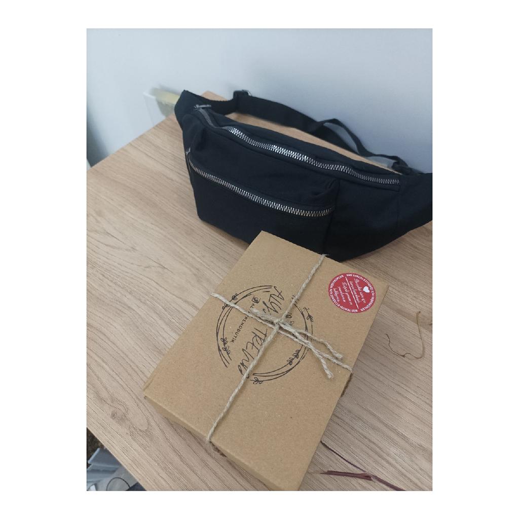 Черная сумка через плечо и пояс унисекс с двумя отделениями и перекрестными ремнями