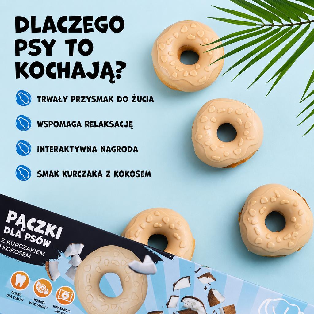 Collagen Donut with Chicken and Coconut Dog Treat Uniq Pets 1 Pcs