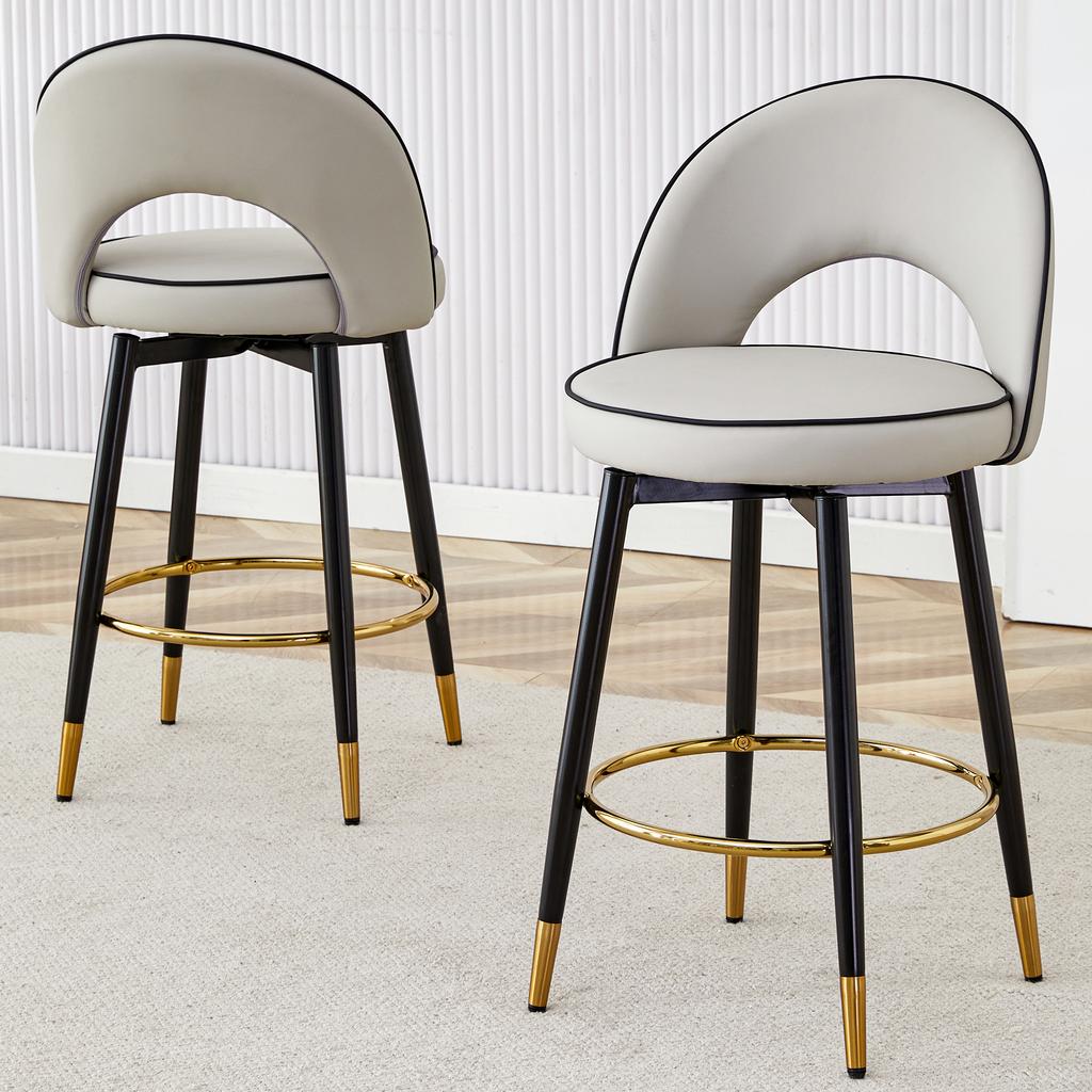 360 degrees Swivel Bar Stool. PU Material, Comfortable Padding, Suitable for Bars, Restaurants, Kitchens