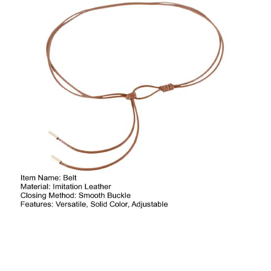 Imitation Leather Women Belt Versatile Solid Color Knotted Design Adjustable Waist Belt Shirt Dress Tops Accessories