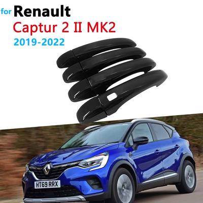 Глянцевый черный чехол на дверную ручку для Renault Captur 2 II MK2 XJB HJB HJE 2022 2023, внешние аксессуары автомобиля