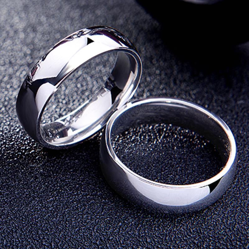 Simple Smooth 4mm Arc Steel Ring Stainless Steel Couple Ring Hand Jewelry