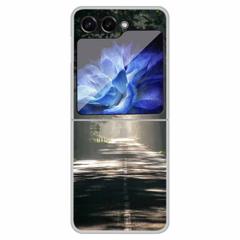 For Samsung Z Flip5 5G Case Transparent Hard PC Plastic Coque for Samsung Galaxy Z Flip 5 5G Cover Wolf Cats Zflip5 Shockproof