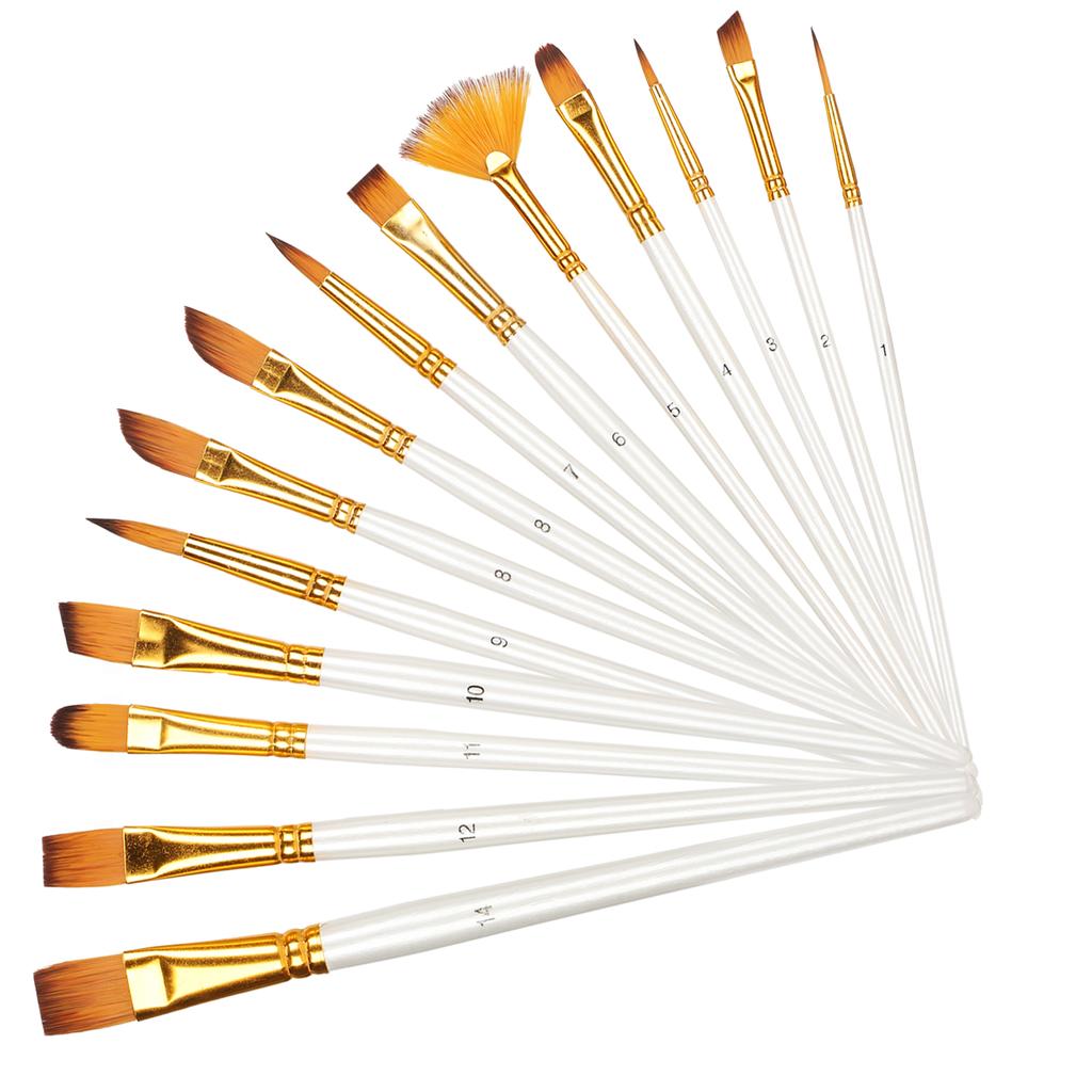 13 шт. кисти для художника, набор нейлоновых ручек, комбинированный жемчужно-белый стержень, инструмент для акварельной акриловой живописи