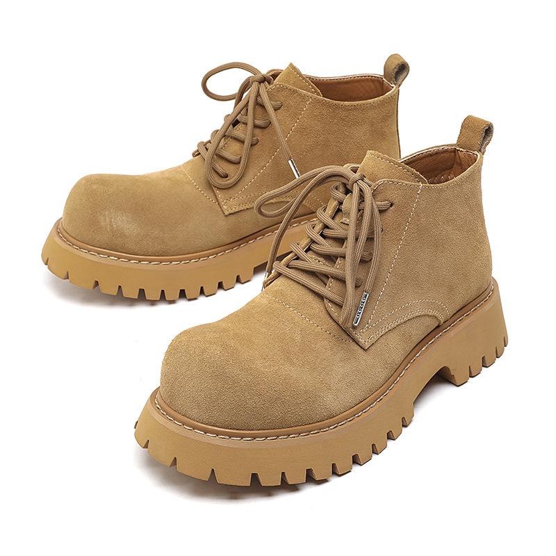 Низкие ботинки Martin мужские ретро-обувь с усиленными каблуками дерби 2024 новые бархатные мужские ботинки на платформе 4727-R