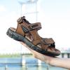 2024 Men Sandals Outdoor Non-slip Casual Thick-soled Genuine Leather Sandals for Men Beach Shoes Plus Size 46 Sandalias Hombre