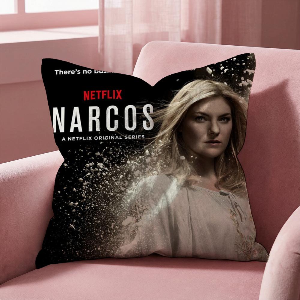 Чехол на подушку TV N-Narcos, Универсальный чехол для дома и автомобиля - Двусторонний, Мягкий и Прочный для ежедневного использования