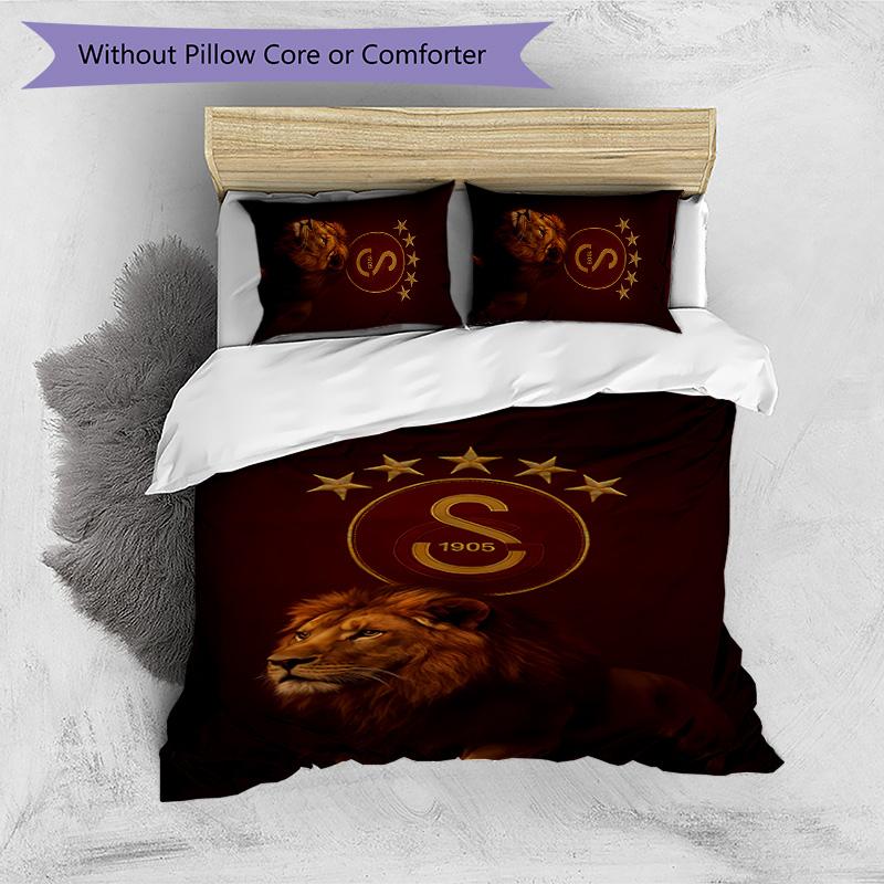 Galatasaray Printed 3PCS Bedding Set Soft Breathable Duvet Cover Pillowcases Set Washable Bedroom Decor Home Gift