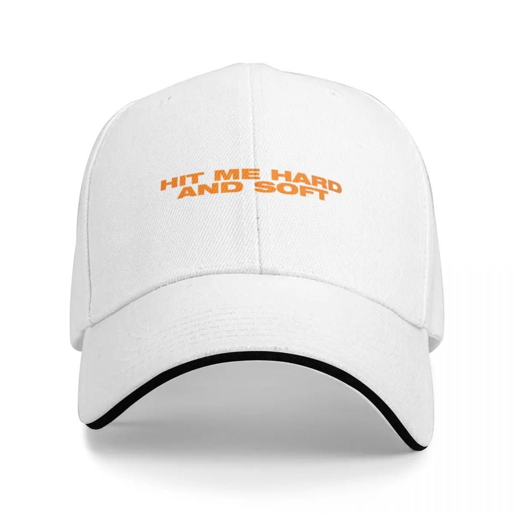 Hit Me Hard And Soft Bold Orange Text Typography Baseball Cap foam party Hat Military Tactical Cap Men Luxury Brand Women's