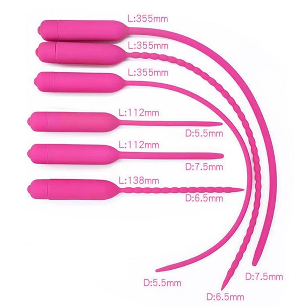 Alip Urethral Urethral Urethral Urethral Urethral 10 Vibration Urethral Penis Urethral Plug for Women and Urethral Clitoral Nipple Short Pink