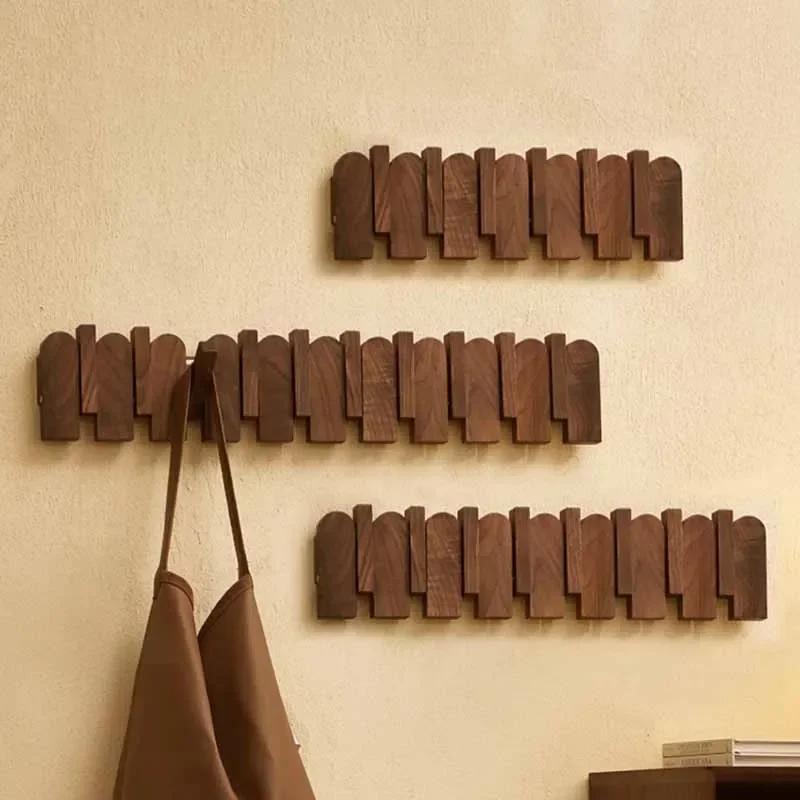 Piano Keys Wooden Wall Coat Rack Clothes Hanger Organizers Hook Portable Clothes Storage Dress Hanger Entrance Hall Furniture