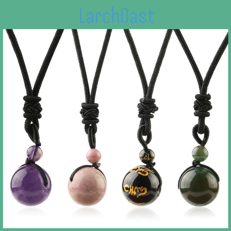 Round 16mm Pendant Crystal Natural Bead Long Hand Rope Simple Necklace