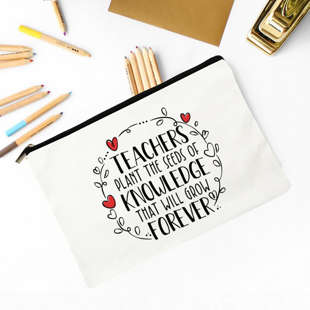 I'am Teacher What Is Your Superpower Women Bag Large Capacity Case School Stationery Supplies Storage Bags Travel Wash Pouch Teacher Gifts