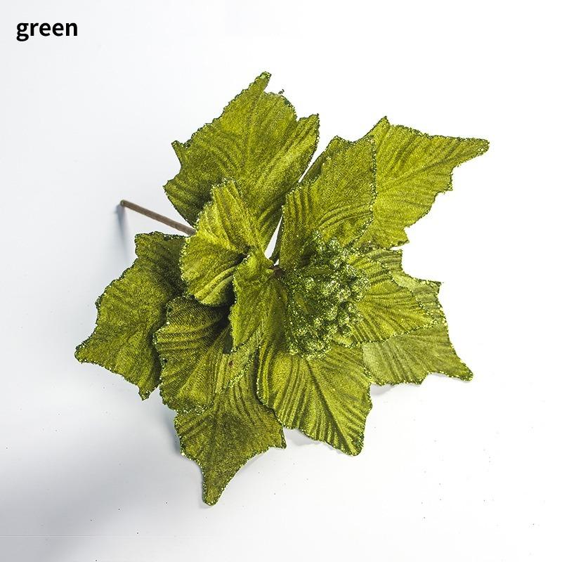 1 шт. блестящая рождественская цветочная головка из искусственного шелка, сделай сам, украшение на рождественскую елку на новый год