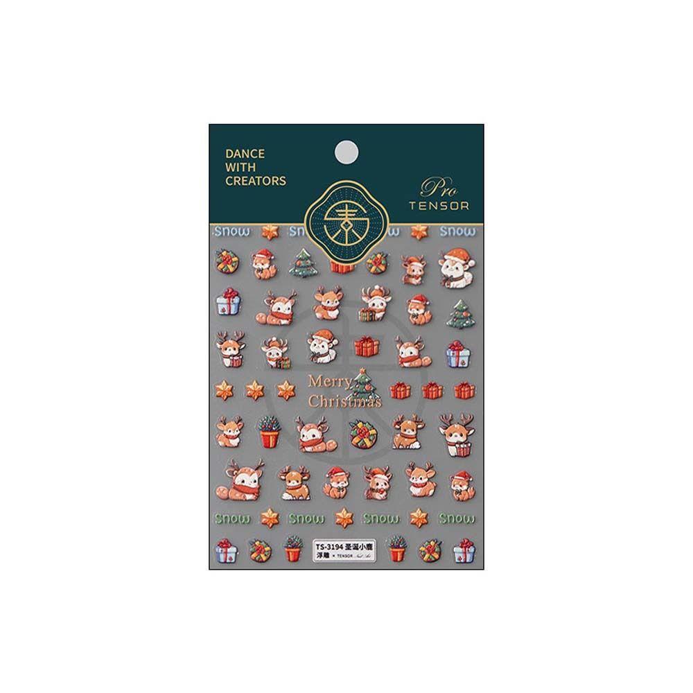 Nail Art Decoration Christmas Nail Stickers Nail Accessories Christmas Nail Decals Colorful   Lady