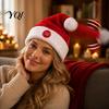 Decorative Christmas Party Favor Singing And Dancing Santa Hat, Animated Musical Hat Soft Plush Costume with Press-to-Activate Motion, Holiday