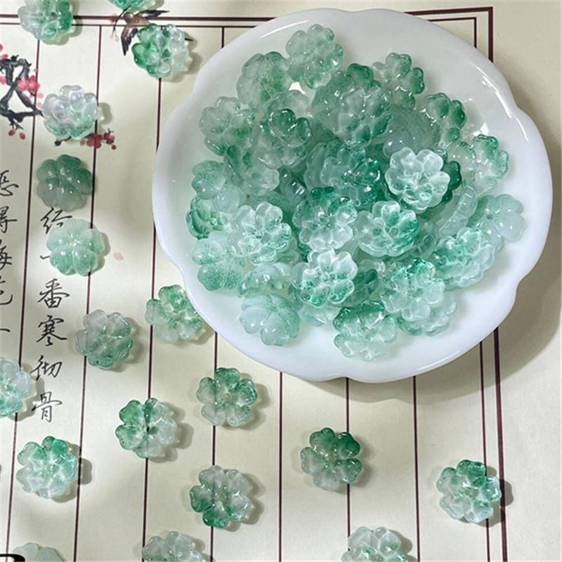 14 мм стеклянные бусины в виде цветов, браслет ручной работы, ожерелье, серьги, ювелирный материал, инструменты для самостоятельного изготовления, аксессуары для изготовления ювелирных изделий