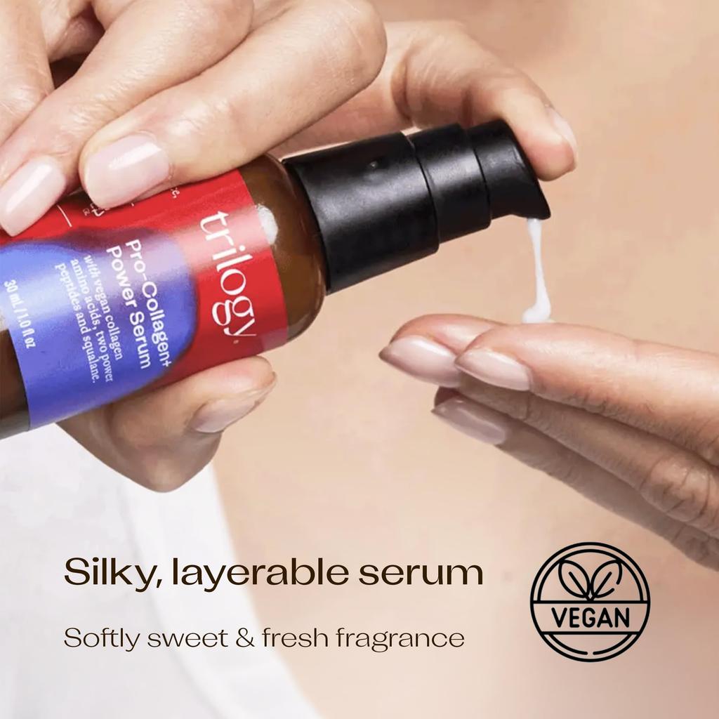 Trilogy Power Firming Serum for Eye and Mouth Low Molecular Weight Premium Hypoallergenic PC+ Serum, Areas, Pro-Collagen, Peptides, Organic,