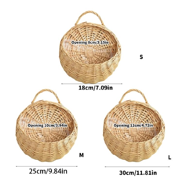 Traditional Braided Willow Wall Decors Basket Functional As Plant Holder Or Convenient Storage Solution For Homes