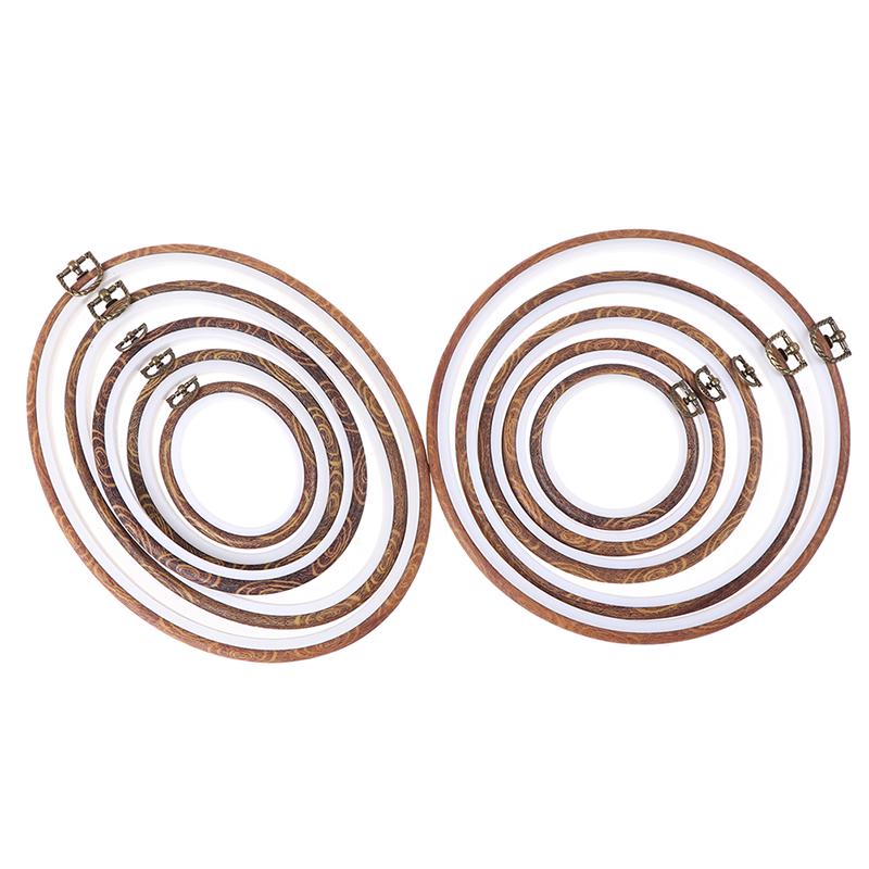 Швейный инструмент, круглые деревянные цветные пяльцы, набор рамок для вышивки, пластиковая вышивка