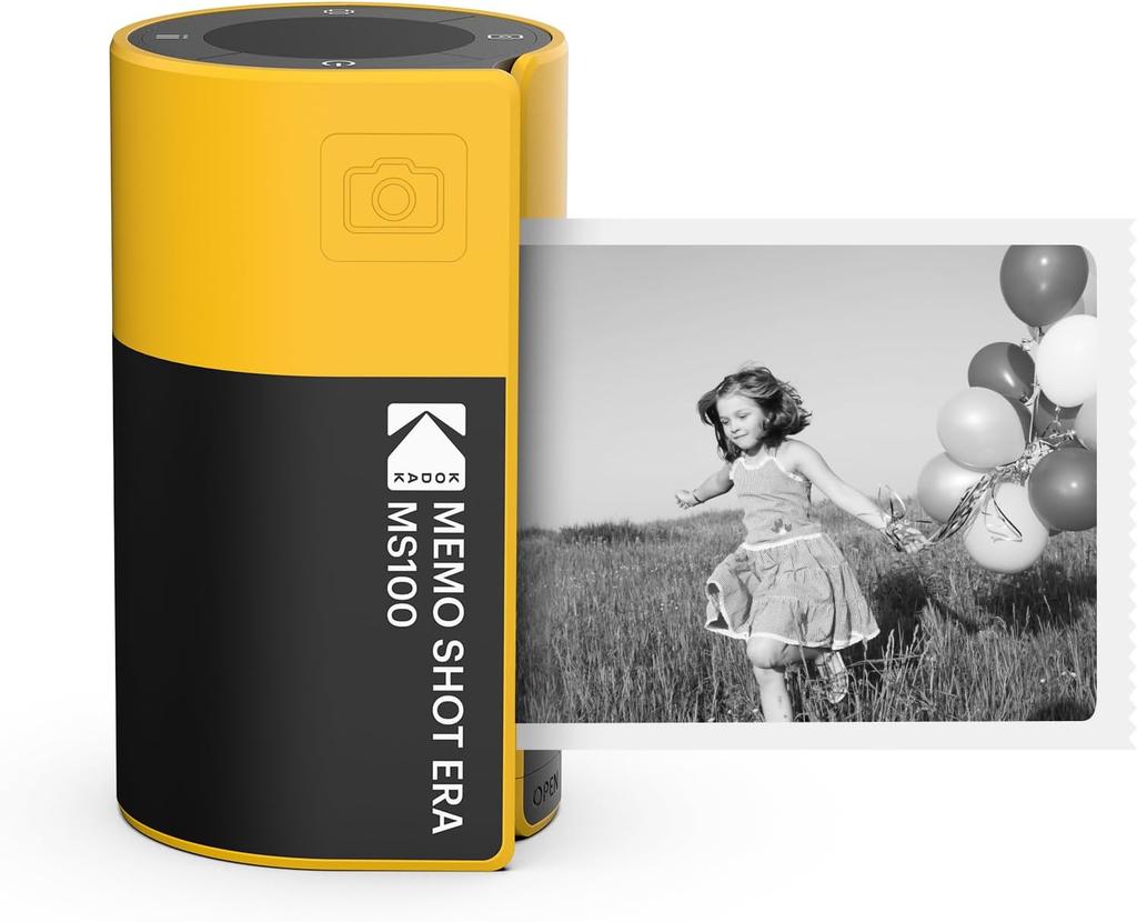 Kodak Memo Shot Era Toy camEra Photo Label Printer Yellow With 1 Roll